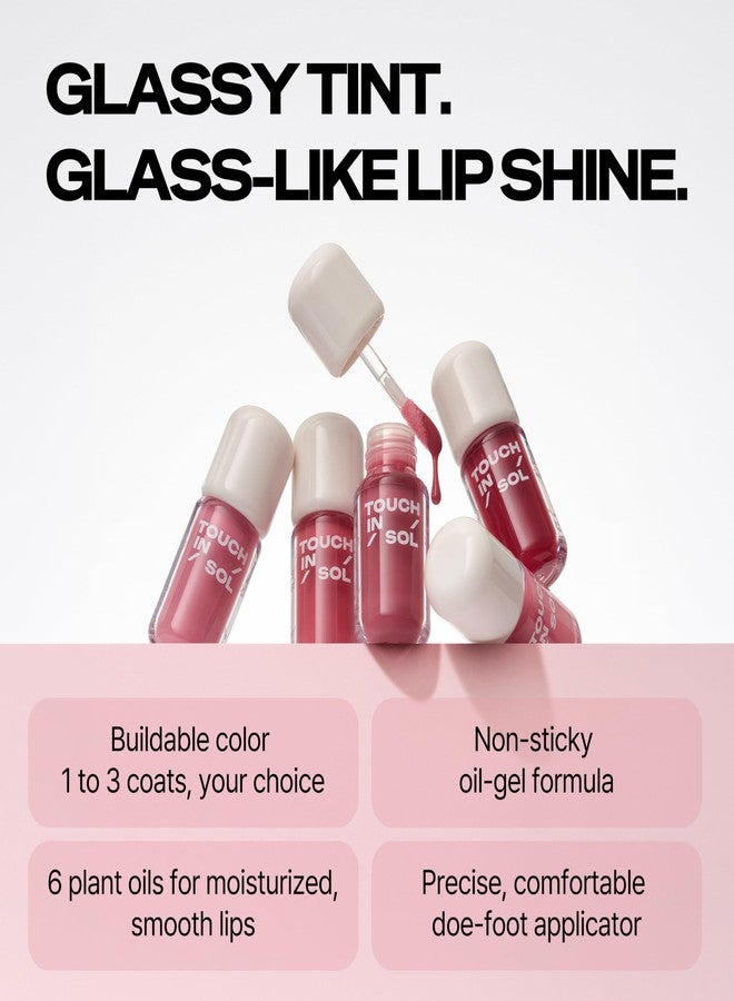 Touch in Sol Glassy Color Lip - Hydrating Lip Oil Gloss, Moisturizing Stain, Non-Sticky Shine, Buildable Color, Lightweight Comfortable Wear, Korean Makeup (Love Day (Soft Coral)) - Image 4