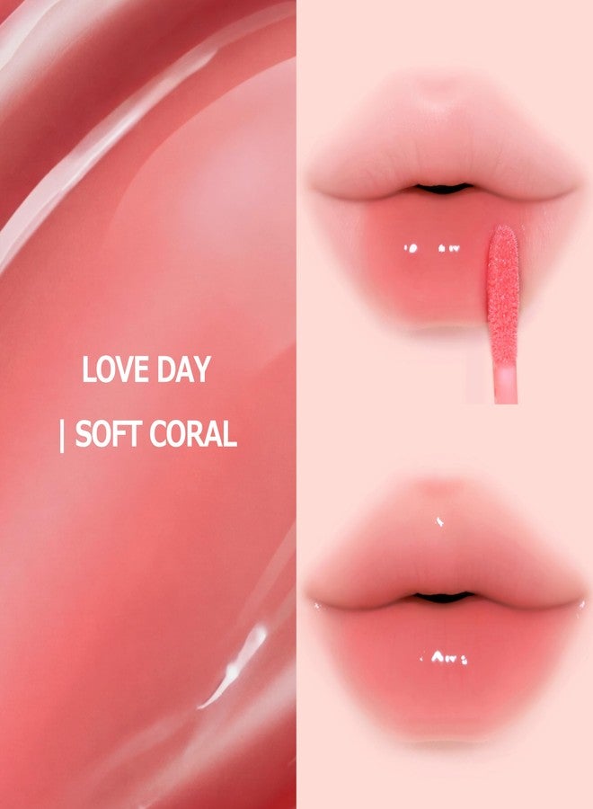 Touch in Sol Glassy Color Lip - Hydrating Lip Oil Gloss, Moisturizing Stain, Non-Sticky Shine, Buildable Color, Lightweight Comfortable Wear, Korean Makeup (Love Day (Soft Coral)) - Image 2