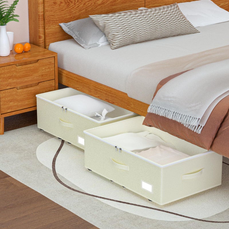 EE-RoomWorld Under Bed Storage with Wheels, No Assemble Required 10 inches height Under Bed Storage bins,Large capacity Rolling Underbed Shoe Storage containersï¼Œdorm underbed storage drawers - Image 4