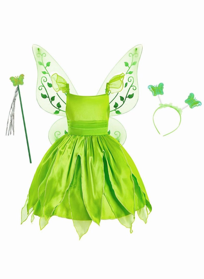 Three Piece Set Princess Skirt Fairy Costume for Girls Fancy Birthday Party Outfit Fairy Dress with Wings  - Image 1
