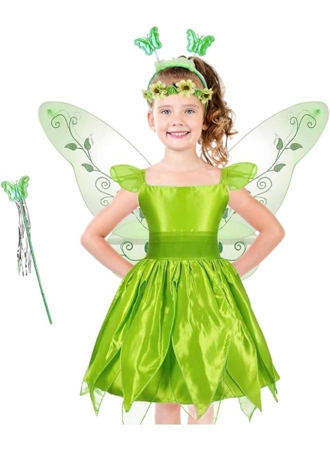 Three Piece Set Princess Skirt Fairy Cosplay Hallowee Costume for Girls Fancy Birthday Party Outfit Fairy Dress with Wings - Image 1