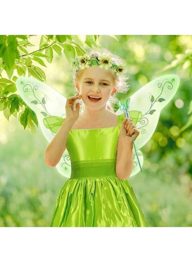 Three Piece Set Princess Skirt Fairy Cosplay Hallowee Costume for Girls Fancy Birthday Party Outfit Fairy Dress with Wings - Image 4