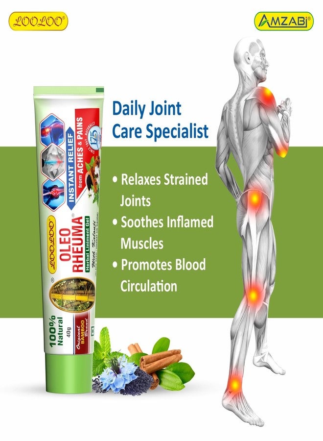 Looloo Oleo Rheuma Herbal Liniment Gel - Pack 3 (40gm Each) | Non Sticky - Non Greasy Formula | Massage Gel | Pain Relief | Enriched With Kalonji, clove Cinnamon, Mint - Image 5
