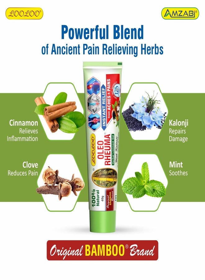 Looloo Oleo Rheuma Herbal Liniment Gel - Pack 3 (40gm Each) | Non Sticky - Non Greasy Formula | Massage Gel | Pain Relief | Enriched With Kalonji, clove Cinnamon, Mint - Image 3