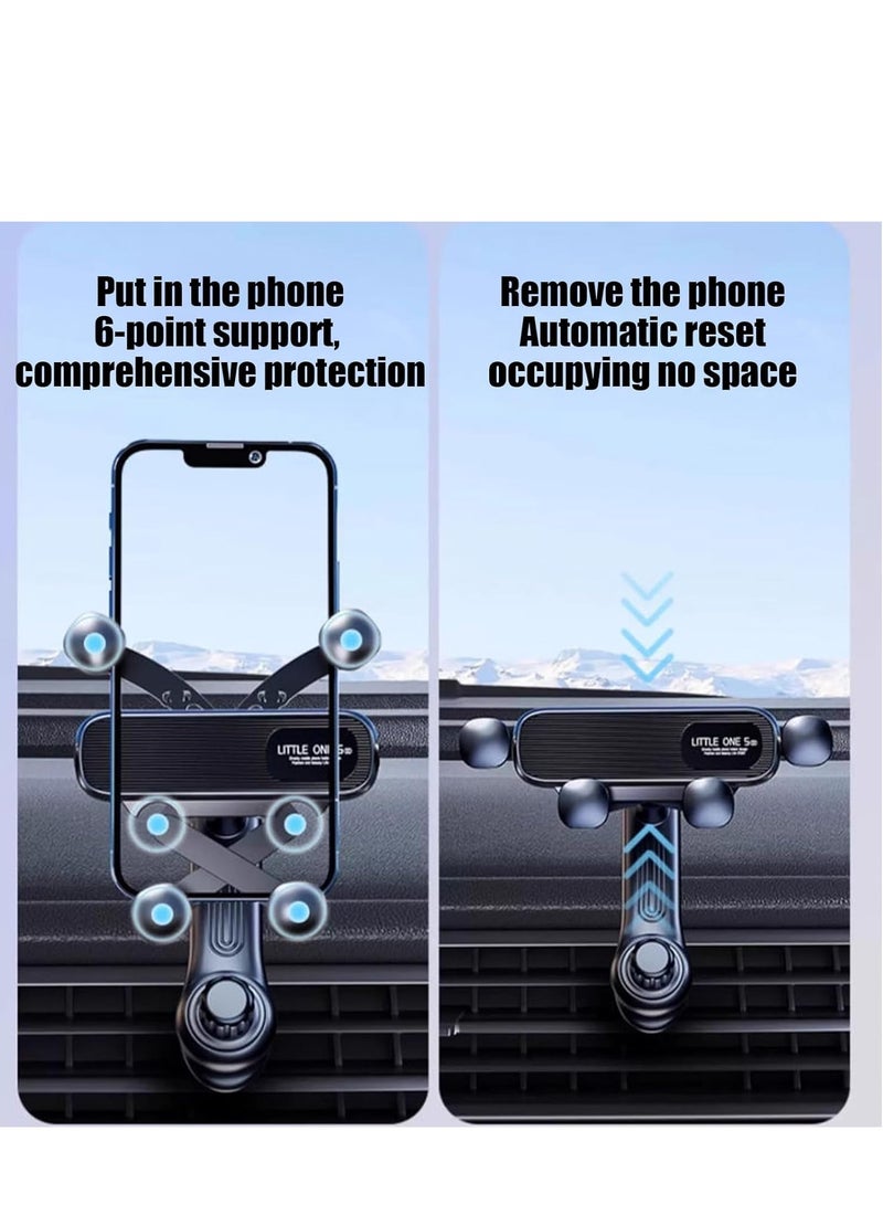 Car Phone Holder for Air Vent, Mobile Holder for Car with 360° Swing Arm and Anti-Slip Gravity Damping, One-on Release, Fit 4.7-7 Phones iPhone Samsung - Image 4