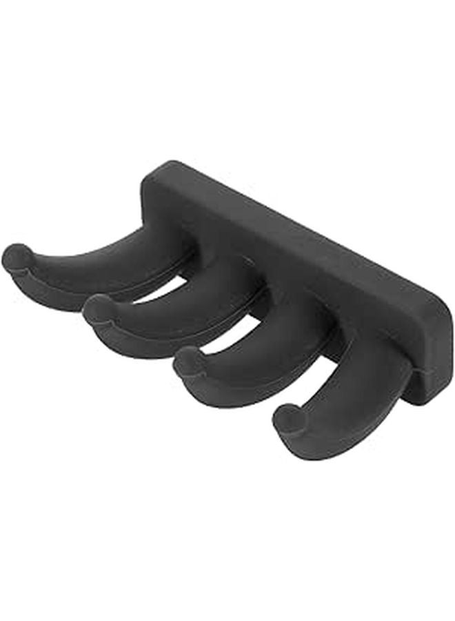 Black Silicone Adhesive Wall Hooks No Drill Damage Resistant for Keys Towels Coats - Image 1
