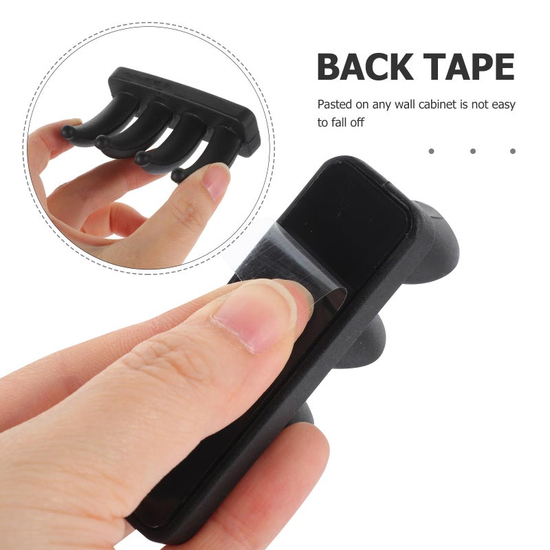 Black Silicone Adhesive Wall Hooks No Drill Damage Resistant for Keys Towels Coats - Image 5