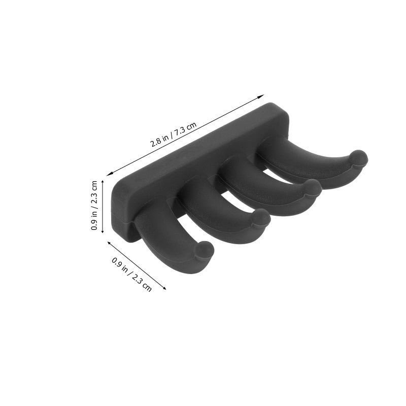 Black Silicone Adhesive Wall Hooks No Drill Damage Resistant for Keys Towels Coats - Image 3
