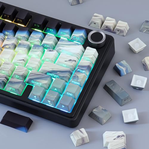 JOMKIZ Earth from Space Keycap Set - 131 Keys Side Print Shine Through Keycaps, Cherry Profile PBT Keycaps, Dye-Sublimated Space Theme for Mechanical Keyboards - Image 4