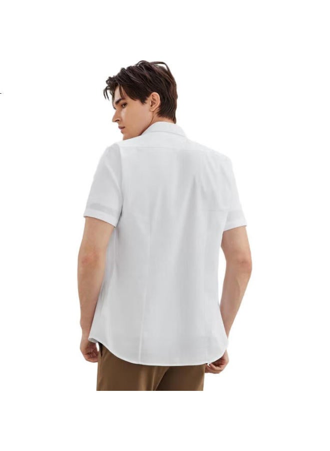 G2000 Mall Same Style Cotton Blend Skin-Friendly Twill Short Sleeve Shirt White M/05 - Image 2