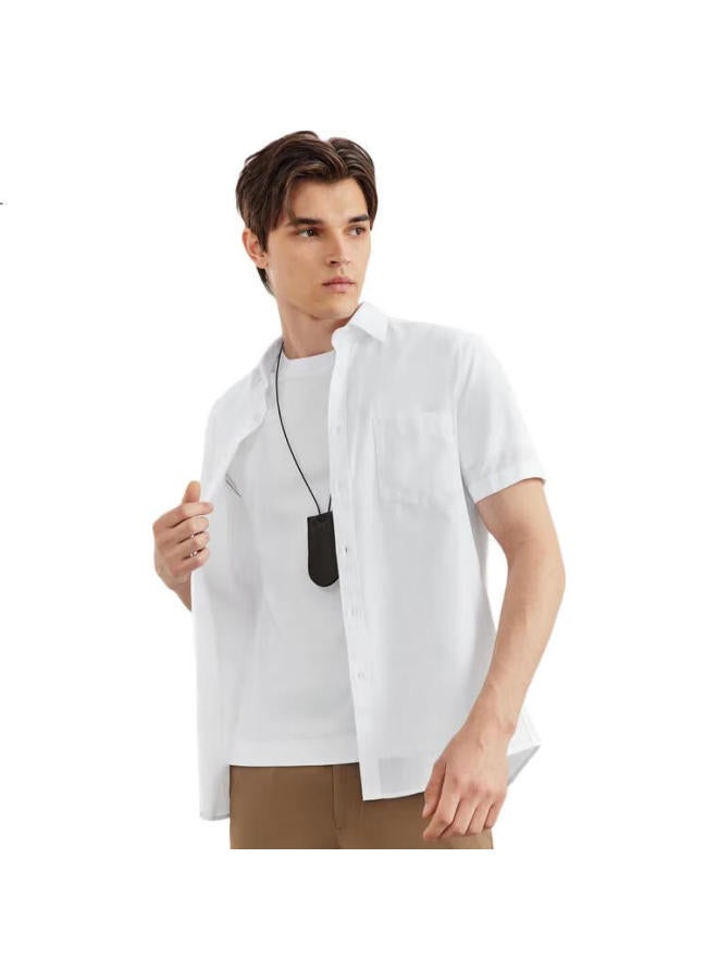 G2000 Mall Same Style Cotton Blend Skin-Friendly Twill Short Sleeve Shirt White M/05 - Image 3