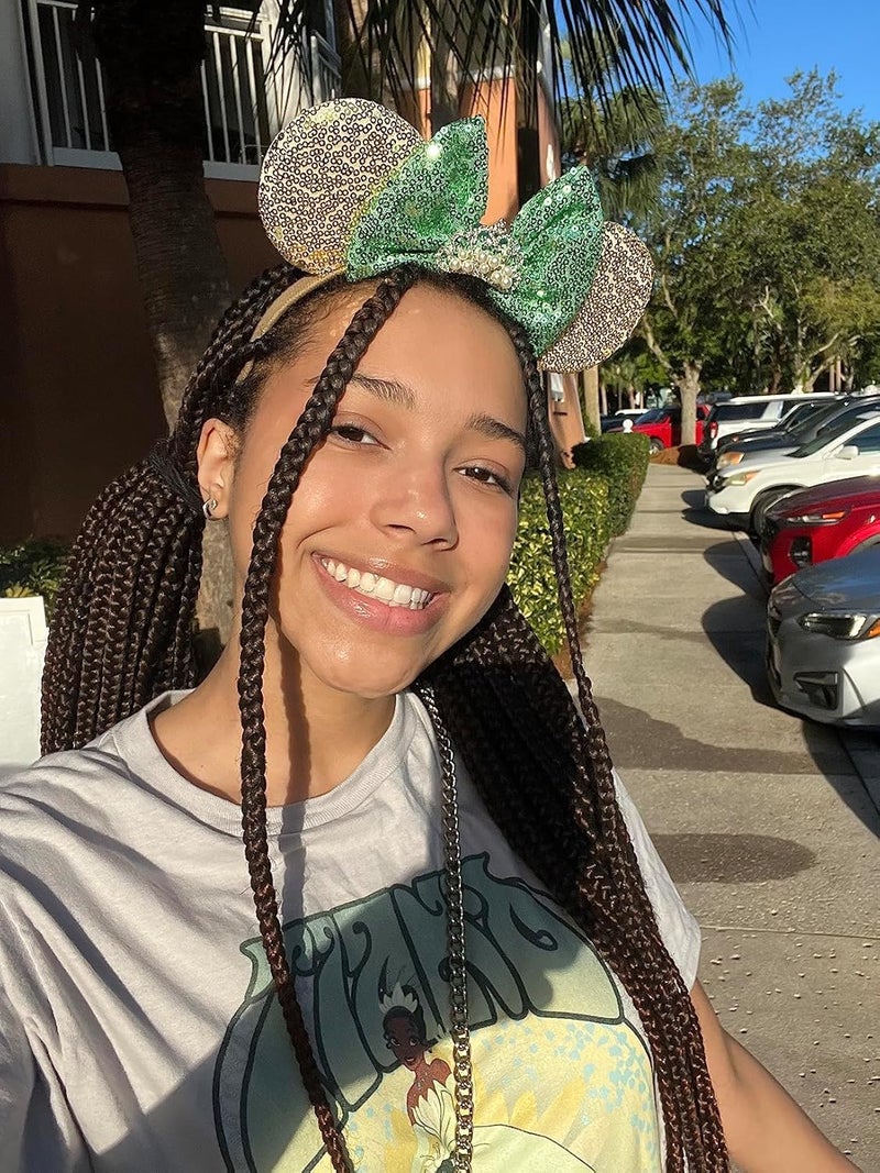 CLGIFT Minnie Ears, Rose gold, Iridescent, Silver gold blue, Rainbow Sparkle, Classic Red Sequin (Tiana) - Image 3