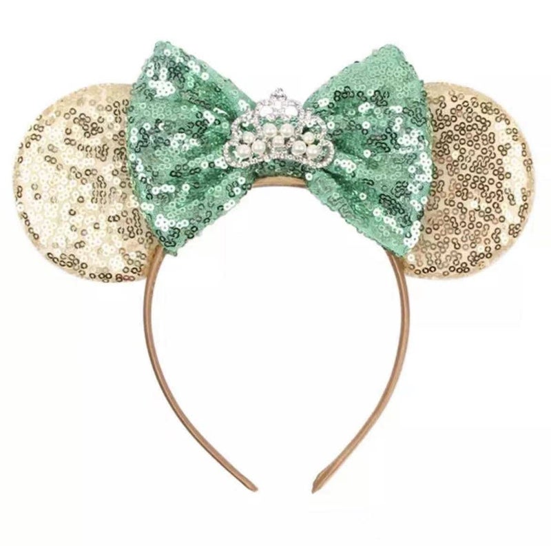 CLGIFT Minnie Ears, Rose gold, Iridescent, Silver gold blue, Rainbow Sparkle, Classic Red Sequin (Tiana) - Image 1