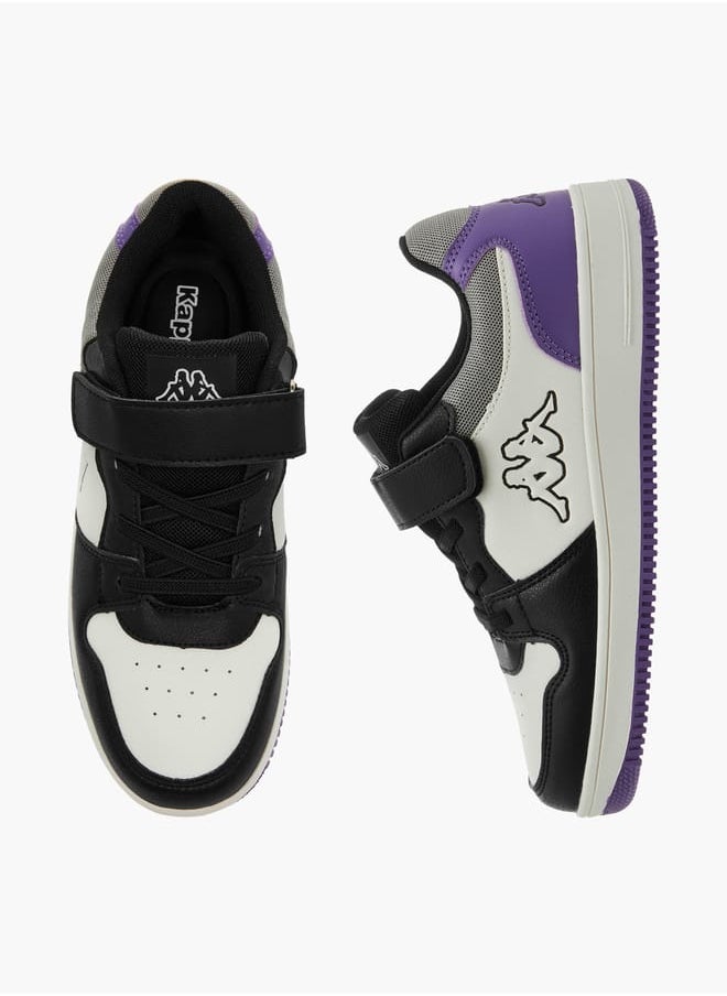 Kappa Boys' Colourblock Sneakers with Hook and Loop Closure  - Image 1