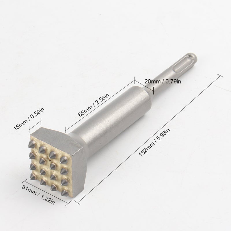 Electric Hammer Chisel Bit: Premium Steel Material - 16 Cuspidal Teeth Power Hammer Drill Bit for Construction Site Wall Concrete Surface Roughening - Image 5