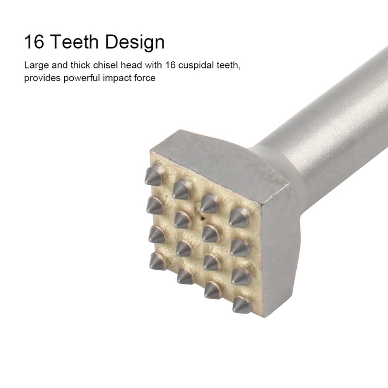 Electric Hammer Chisel Bit: Premium Steel Material - 16 Cuspidal Teeth Power Hammer Drill Bit for Construction Site Wall Concrete Surface Roughening - Image 3