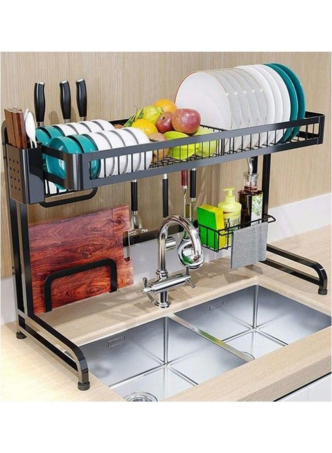 BLOOMING TIME The Plate Drying Rack On The Sink, Kitchen Supplies Storage Rack, Tableware Drainer, Saves Space, Is Equipped With A Variety Of Compartments, Is Easy To Assemble, High-Quality Materials Are Easy To Clean, Anti-Rust, Black - Image 5