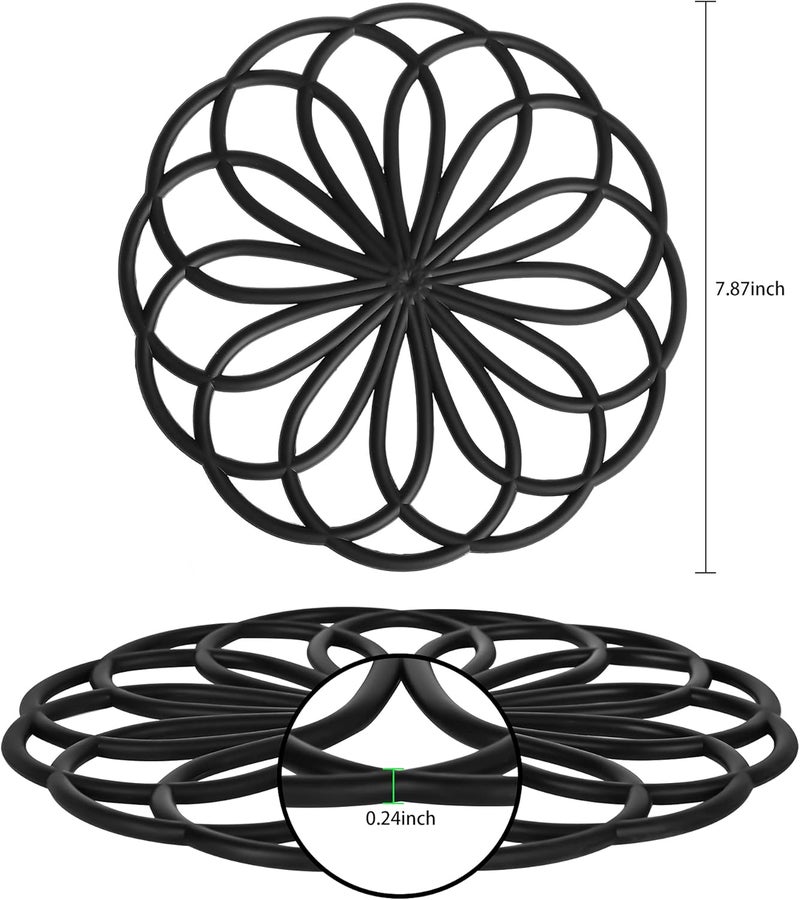 Smithcraft Silicone Trivets for Hot Dishes Pots and Pans Trivet Mat Hot Pads for Kitchen Round Heat Resistant Mats Countertop Trivets Table  Quartz Countertops Decor Blue Set 3 - Image 2