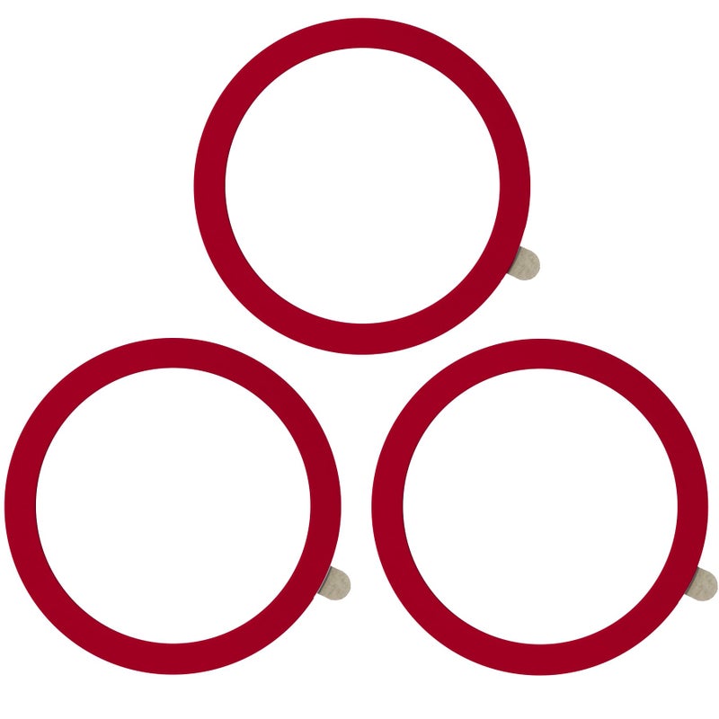 TENOC Universal Metal Ring Sticker for Magnetic Charger Compatible with iPhone/Samsung/Android All Cellphones, Magnetic Mount/Phone Holder Conversion Accessories, 3Pcs, Red - Image 1