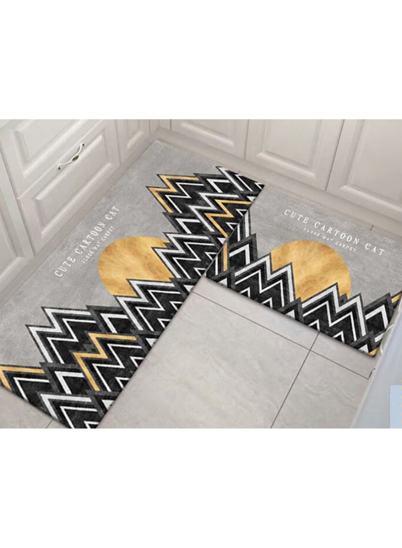 Jingke Quick-drying Absorbent Floor Mats Bathroom Anti-slip Mats Toilet Absorbent Foot Mats Entry-level Mats 40*60+40*120cm  012 - Image 3