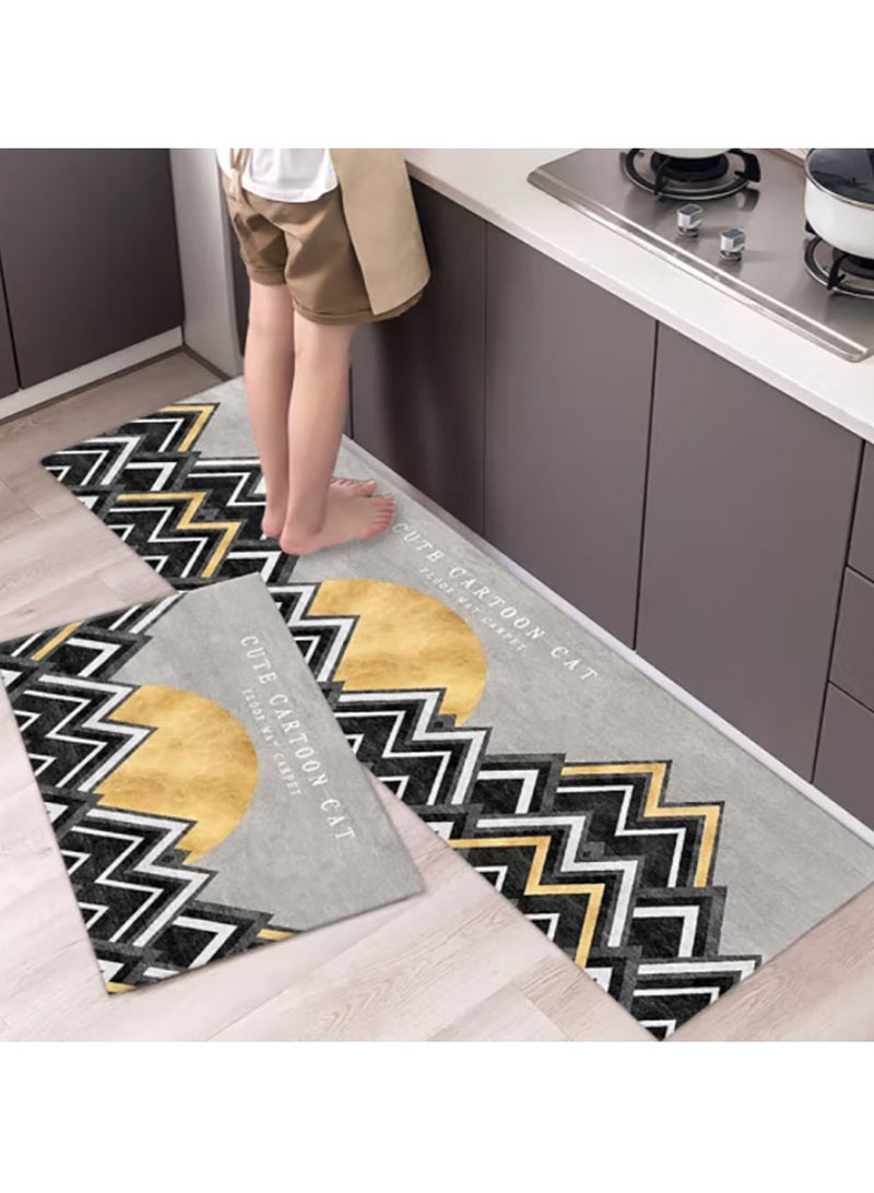 Jingke Quick-drying Absorbent Floor Mats Bathroom Anti-slip Mats Toilet Absorbent Foot Mats Entry-level Mats 40*60+40*120cm  012 - Image 2