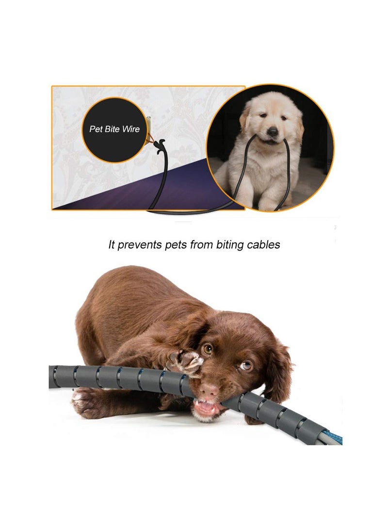 SYOSI 5M Spiral Wrap Cable Tube Cutable Flexible Cable Tidy Tube Cord Protector Cable Organizer for TV PC Wire Manage and Organize (22mm, Black) - Image 4