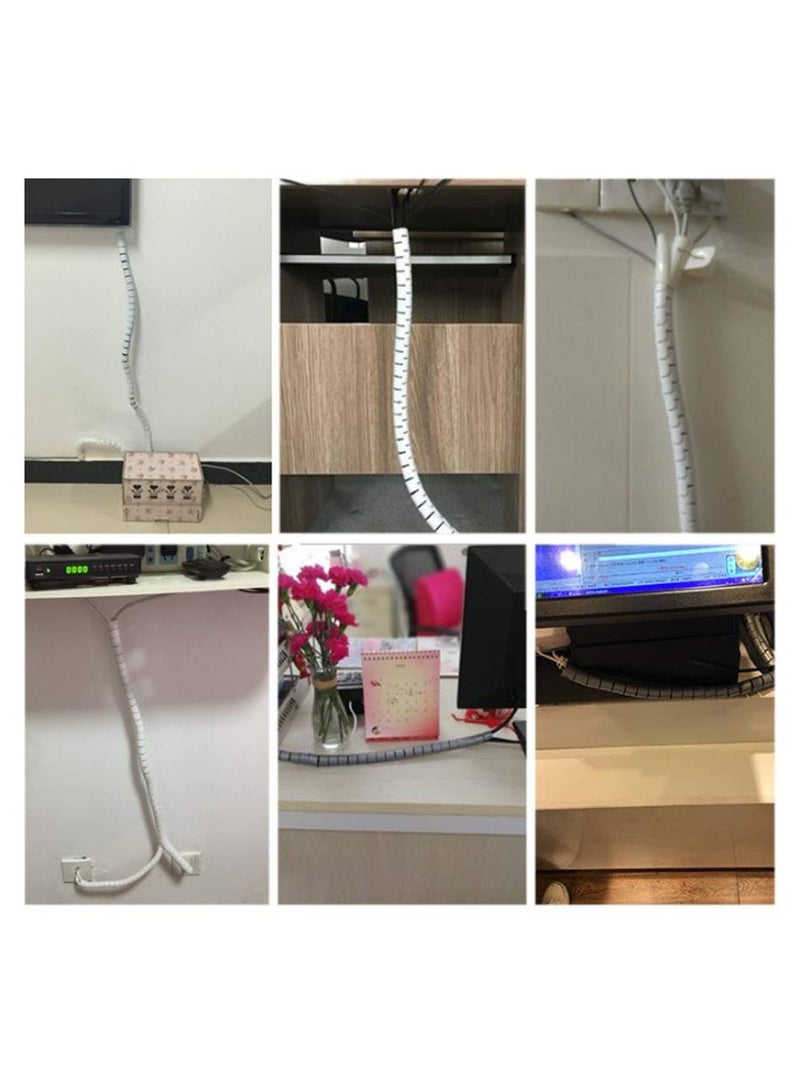 SYOSI 5M Spiral Wrap Cable Tube Cutable Flexible Cable Tidy Tube Cord Protector Cable Organizer for TV PC Wire Manage and Organize (22mm, Black) - Image 3
