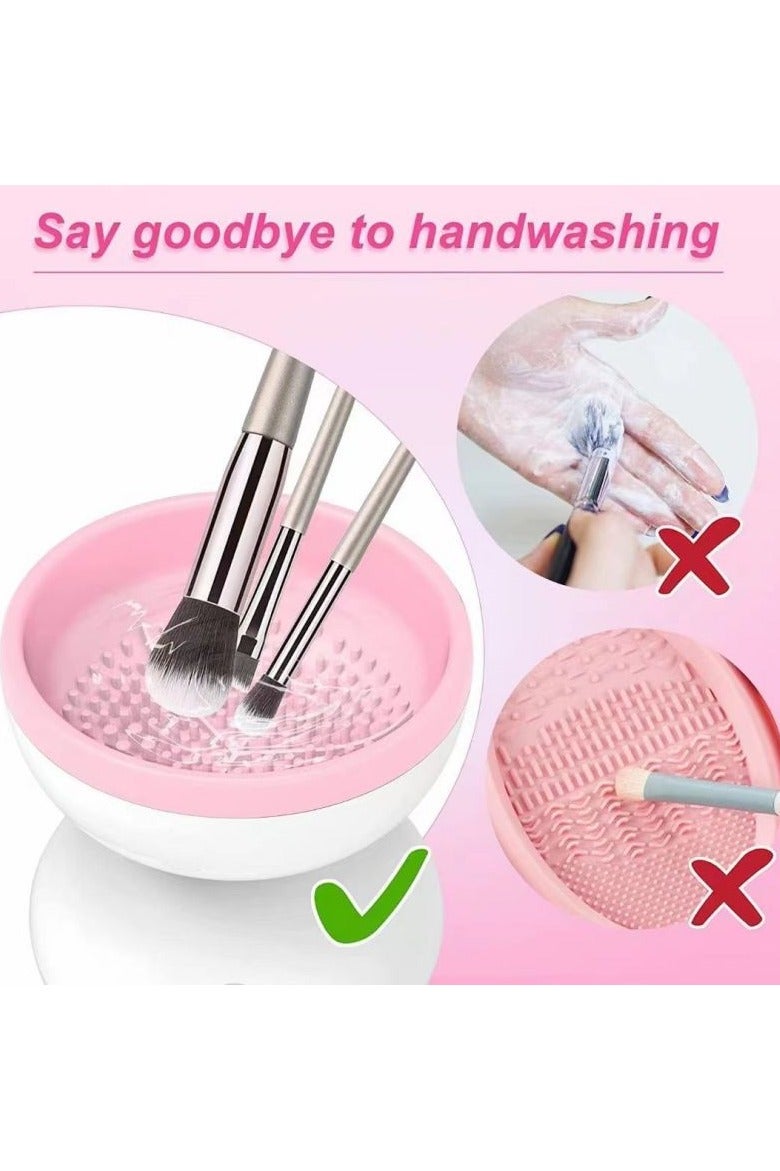Electric Make-up Brush Cleaner – Automatic USB Charging Brush Cleaner with Silicone Holder - Image 4