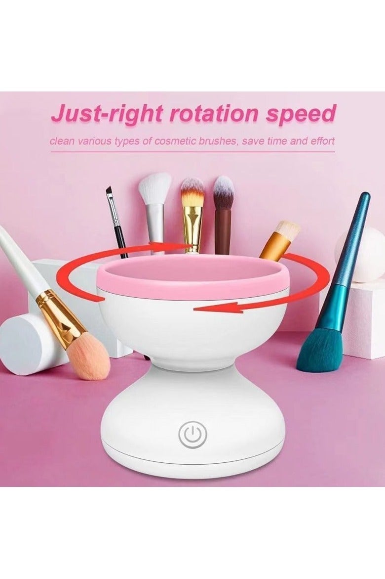 Electric Make-up Brush Cleaner – Automatic USB Charging Brush Cleaner with Silicone Holder - Image 4