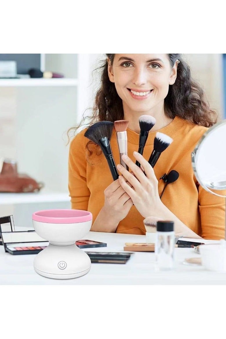 Electric Make-up Brush Cleaner – Automatic USB Charging Brush Cleaner with Silicone Holder - Image 3
