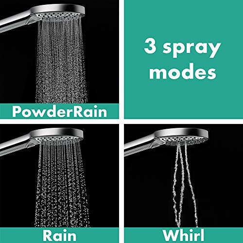 hansgrohe Raindance Select S Low Flow 5-inch Handheld Shower Head Modern 3 -Spray PowderRain, Rain, Whirl 26036001 - Image 3