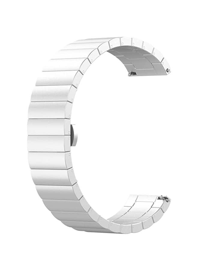 Band For Huawei Watch GT 3 Pro 43mm 20mm One Bead erfly Buckle Metal Steel Watch Band (Silver) - Image 2