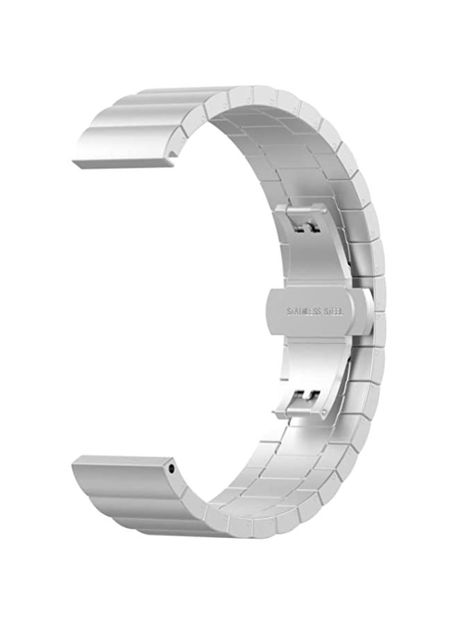 Band For Huawei Watch GT 3 Pro 43mm 20mm One Bead erfly Buckle Metal Steel Watch Band (Silver) - Image 3
