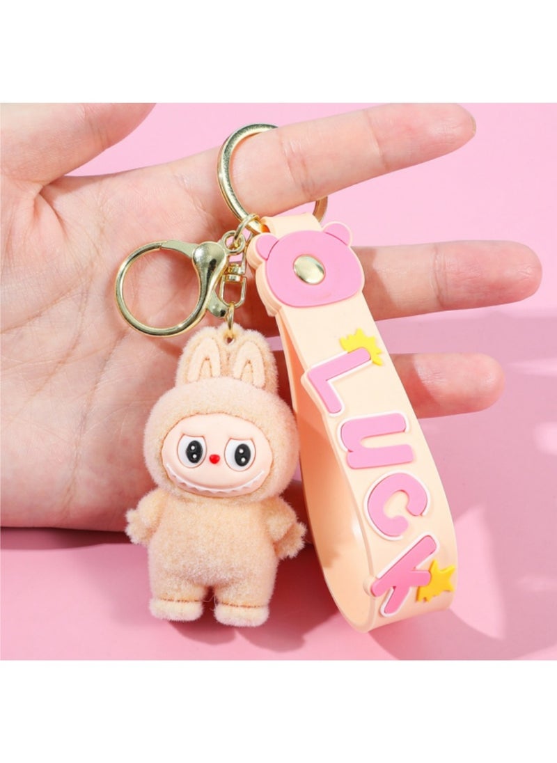 LABUBU Labubu Keychain for Women and Girls – Cute Mini Cartoon Monster Pendant, Creative Animal Keyring for Car Keys, Bags, Backpacks – Fun Gift for Friends, Kids, and Collectors  - Image 1