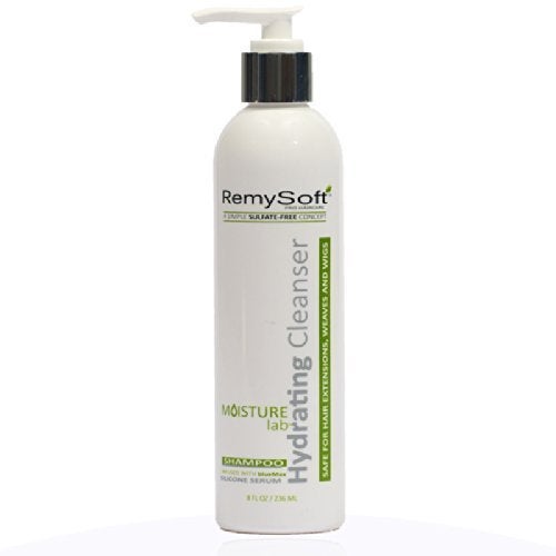 RemySoft Moisturelab Hydrating Cleanser  Safe for Hair Extensions Weaves and Wigs  Salon Formula Shampoo 8oz  Gentle Sulfatefree Lather