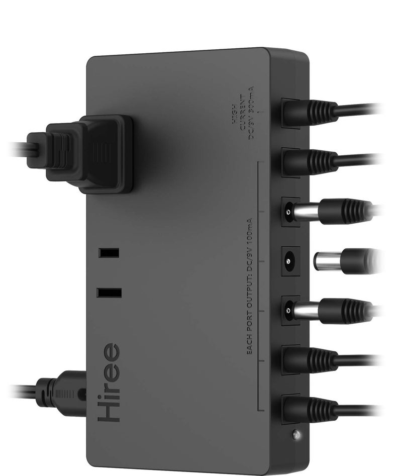 Hiree Guitar Pedal Power Supply 7 DC Output for 9V Effect Pedal Board with 2 AC Outlets for Charging Speaker Musical Instruments