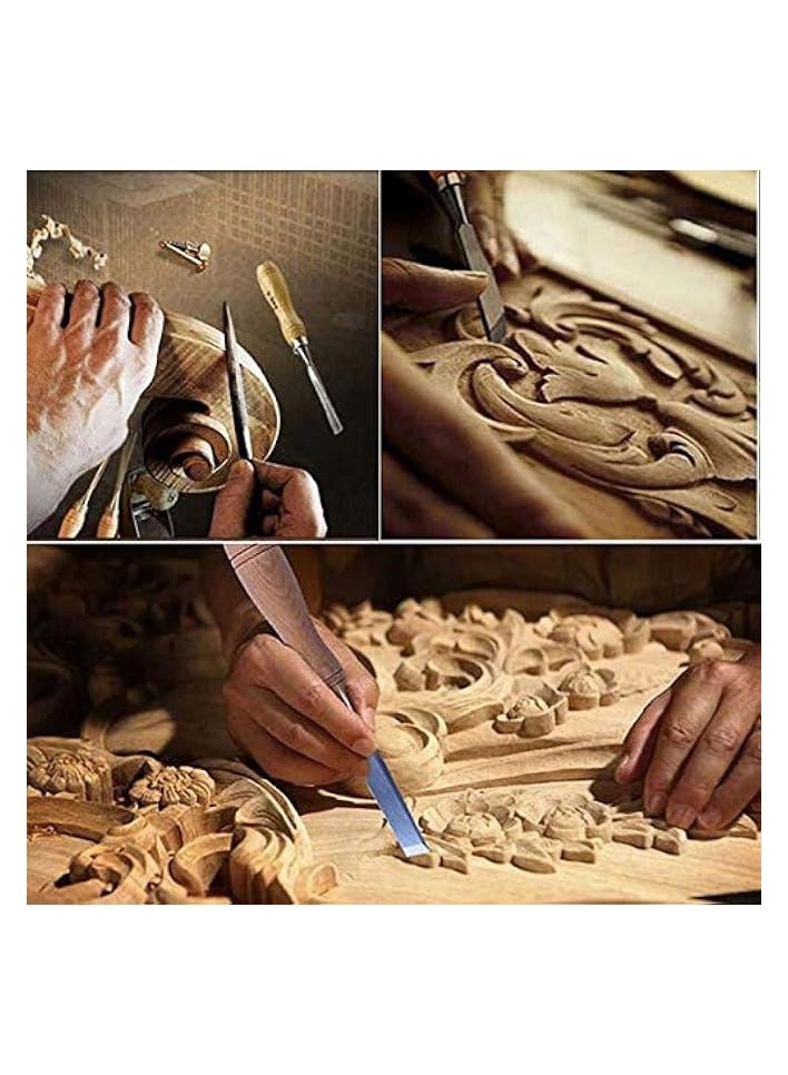 PROMASS Wood Chisel Carving Professional Carpenters Tool Set Wood Carving Tools, Professional Carving Kit Wood Carving Tools Set for Wood Fruit DIY Carving Sculpture Wax Carving 12Pcs  - Image 5
