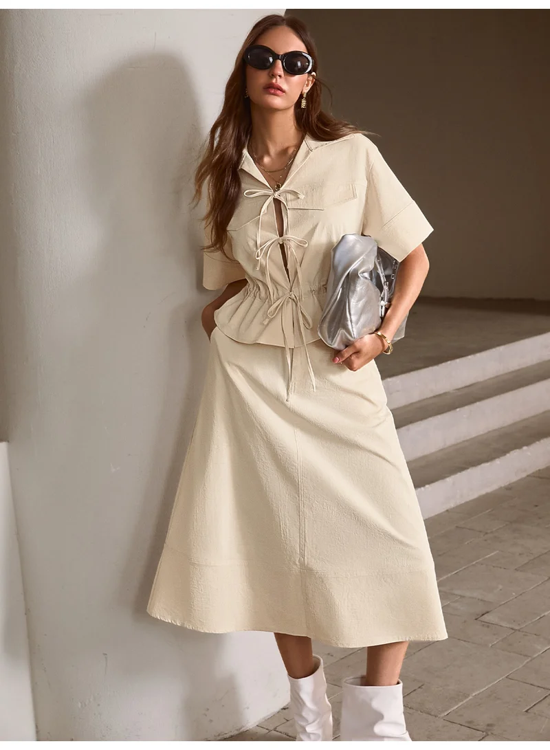 سيمبلي مجموعة ملابس قطعتين للمرأة - مطابقة أعلى وتنورة لمظهر أنيق