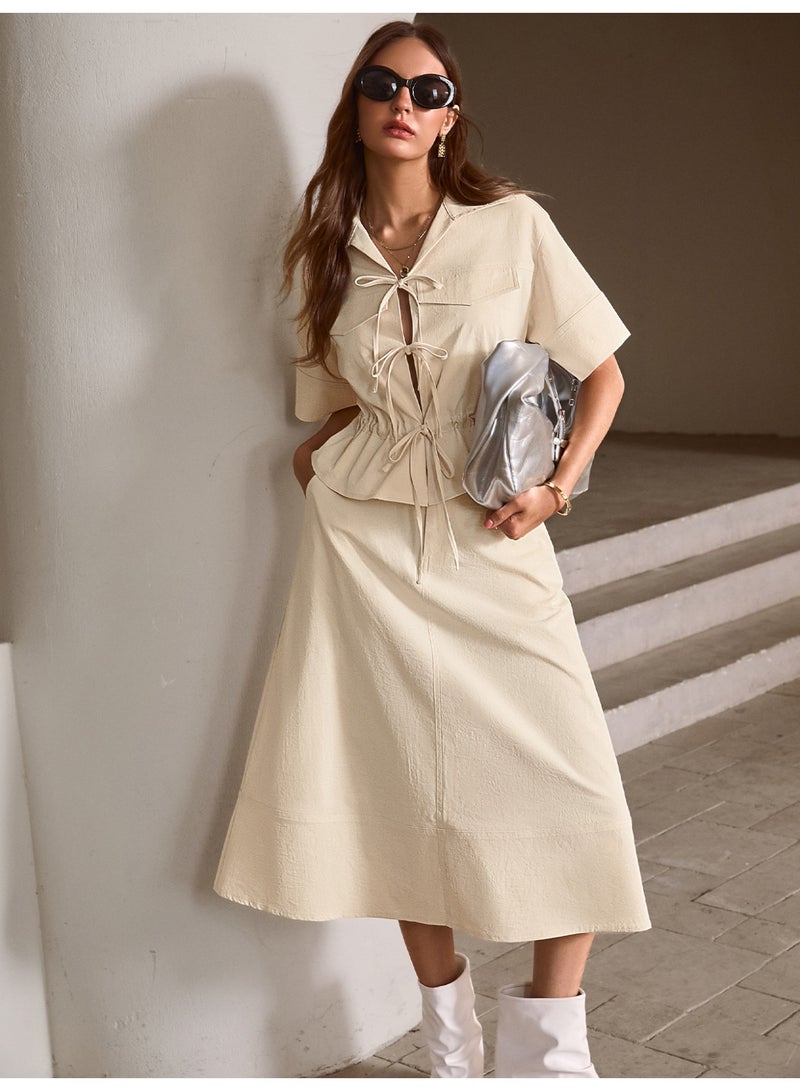 سيمبلي مجموعة ملابس قطعتين للمرأة - مطابقة أعلى وتنورة لمظهر أنيق - Image 2