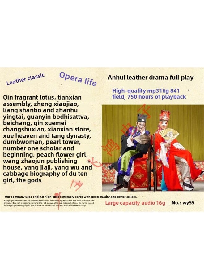 16G High-speed Lu Opera TF Memory Card Audio Mp3 Full-court Drama Anhui Opera Singing Machine Flash Card 841-Color:16G Anhui Lu Opera Audio 841-Capacity:16GB