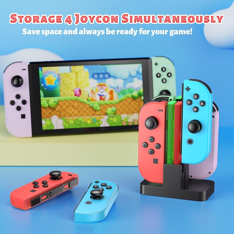 FASTSNAIL Charging Dock Compatible with Nintendo Switch for Joy Con & OLED Model Controller with Lamppost LED Indication, Charger Stand Station Compatible with Joy Cons with Charging Cable - Image 3