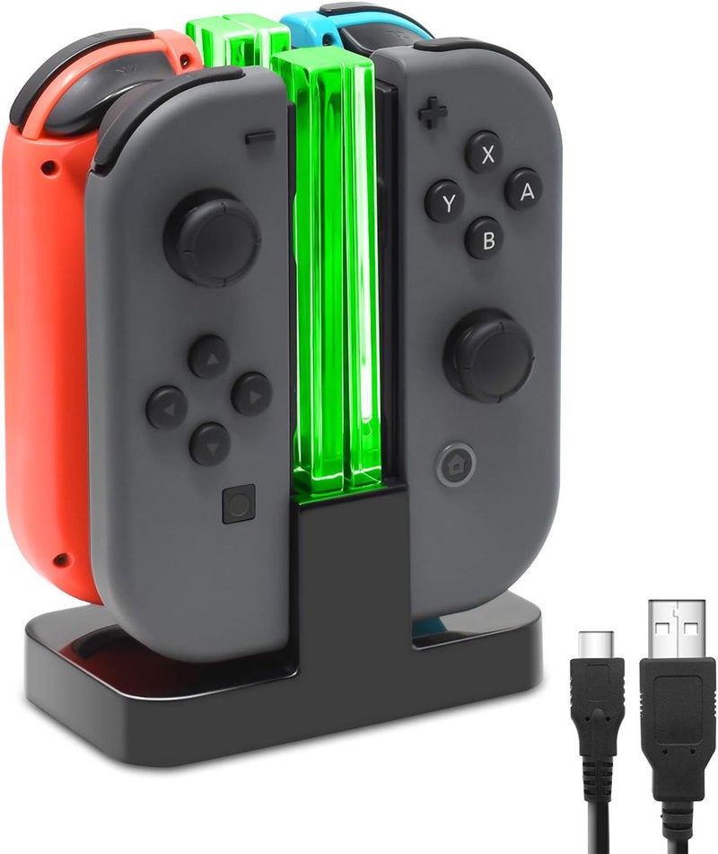 FASTSNAIL Charging Dock Compatible with Nintendo Switch for Joy Con & OLED Model Controller with Lamppost LED Indication, Charger Stand Station Compatible with Joy Cons with Charging Cable - Image 1