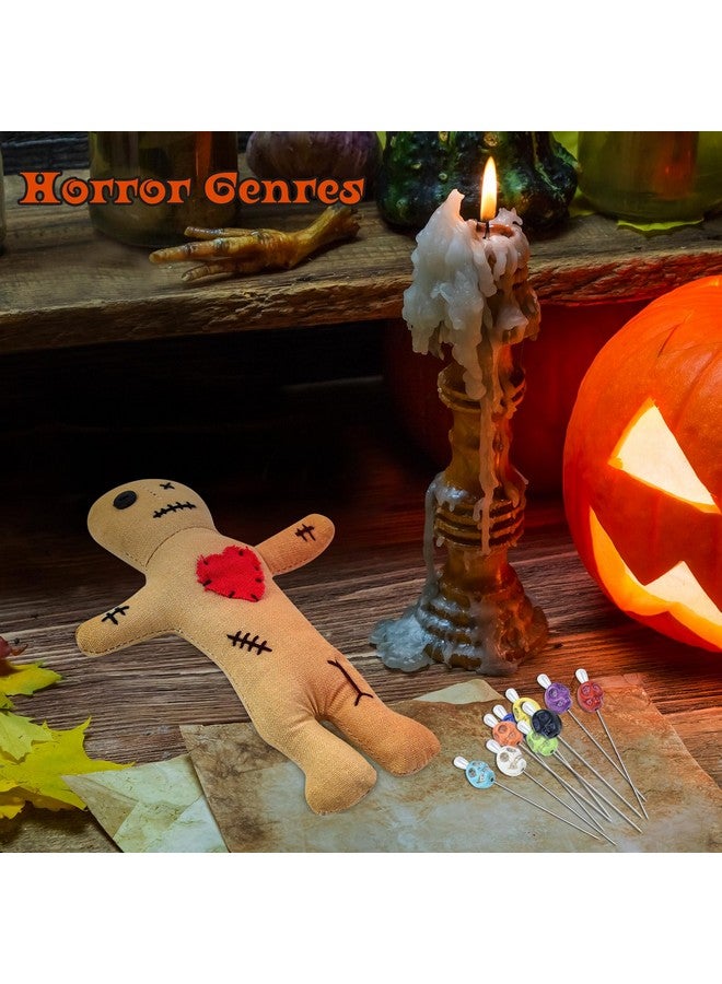 Waybas 10Pcs Voodoo Doll Kit, Real Voodoo Dolls With 9 Skull Pins Creepy Ghost Doll Revenge Spells Voodoo Doll Relieve Stress Horror Doll For Halloween Christmas Birthday Gi-Ft Ornament Decoration (Yellow) - Image 5