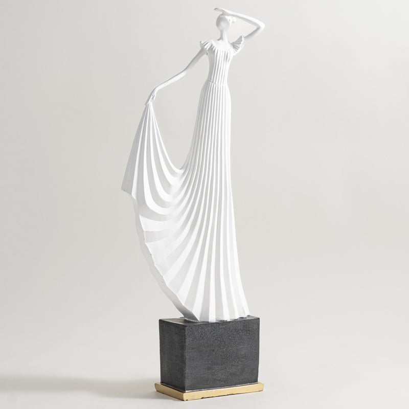 Homez Resin Lady Sculpture 21*9.5*57.5cm, white - Image 1