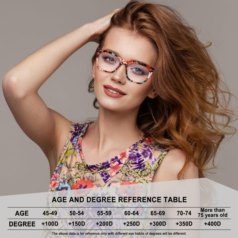 Chofilord 6 Pack Fashion Reading Glasses For Women Men Blue Light Blocking Oversized Square Readers With Spring Hinge (6 Pack Colorful C  2.25  X) - Image 2