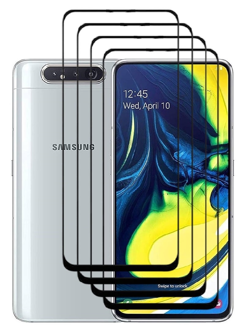 AINA 4 Pieces Tempered Glass Screen Protector 5D Designed For Samsung Galaxy A80 Full Glue Edge to Edge Full Screen Coverage And Bubble Free - Image 1