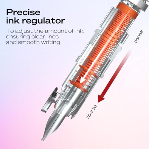 WRITECH Retractable Fountain Pen Set: Black Ink Fine Nib, 5 Refillable Ink Cartridges Included, No Leaking Smooth Writing for Calligraphy Journaling Gift (Pink) - Image 5