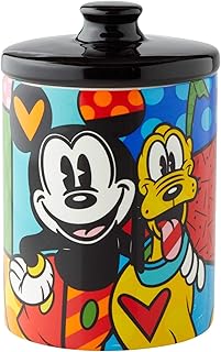 Enesco Enesco Disney by Britto Mickey Mouse and Pluto Cookie Jar Canister, 6 Inch, Multicolor  - Image 1