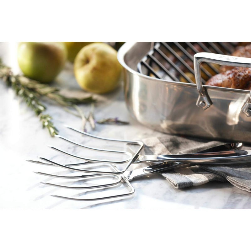 All-Clad Specialty Stainless Steel Kitchen Gadgets 2 Piece Set, Turkey Forks Kitchen Tools, Kitchen Hacks Silver - Image 1