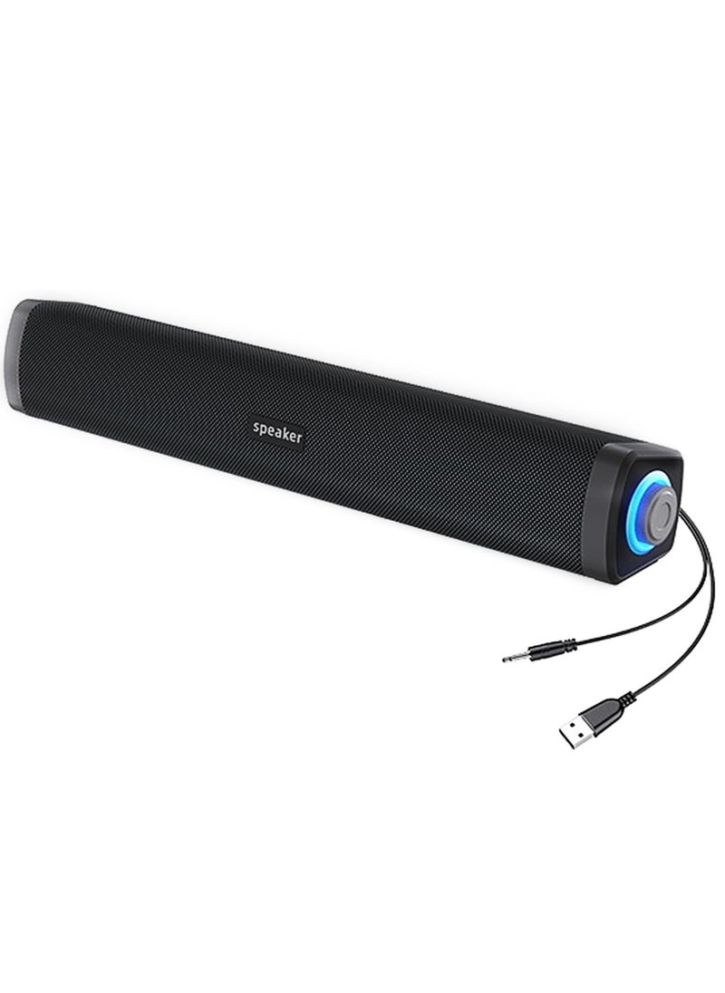Lava - USB Wired Speaker Black-Stereo Sound-Plug and Play-Stylish Slim Design- lava  ST-68 - Image 1